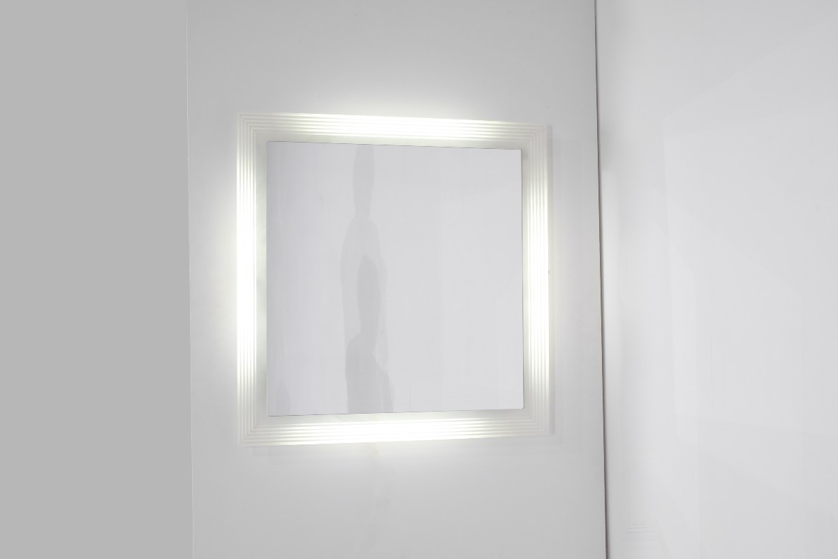 Vintage Miroir carré en verre, Italie 1970s.