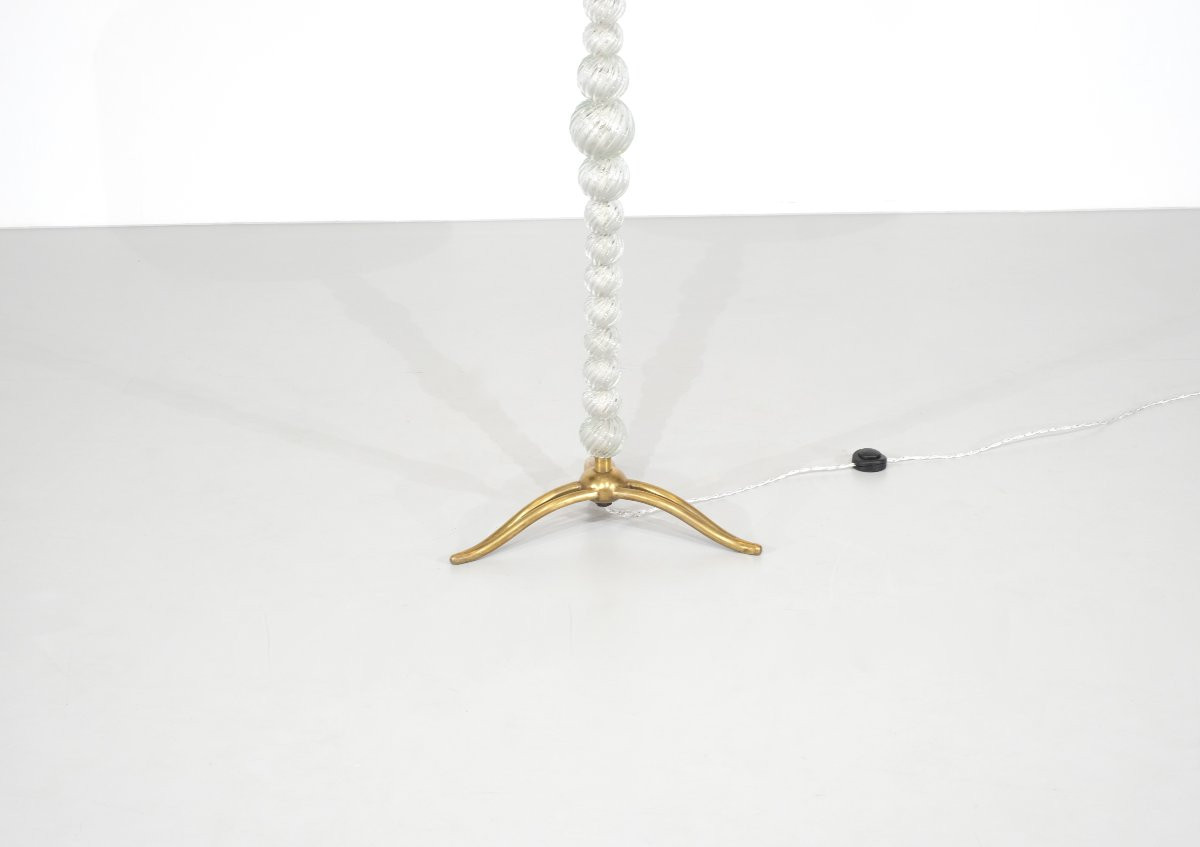 Murano Glass And Bronze Floor Lamp Attributed To Seguso Vetri, Italy 1950s.-photo-3
