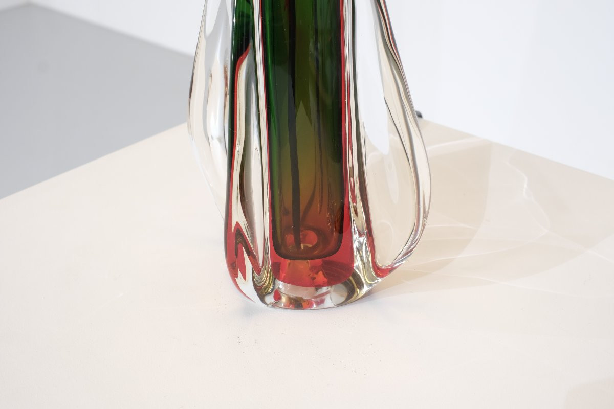 Lampe de table en verre de Murano attribuée à Flavio Poli pour Seguso, Italie, années 1960s.-photo-3