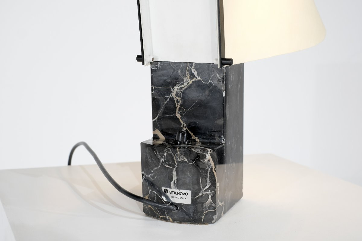 Lampe de table en marbre pour Stilnovo, Italie, années 1970s.-photo-8