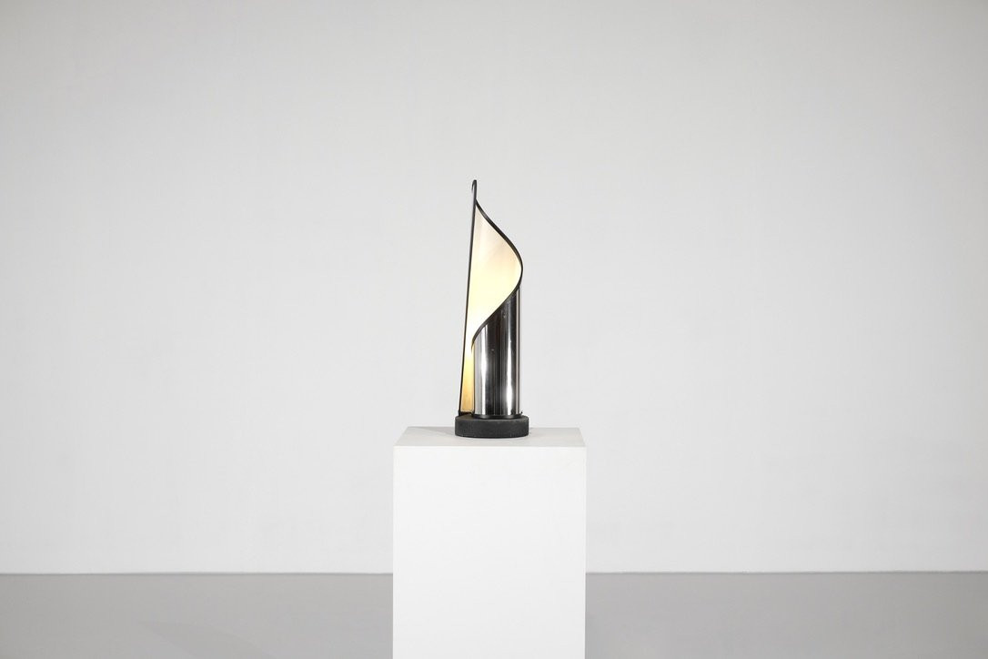 Steel Table Lamp By Stilnovo, Italy, 1970s.-photo-3