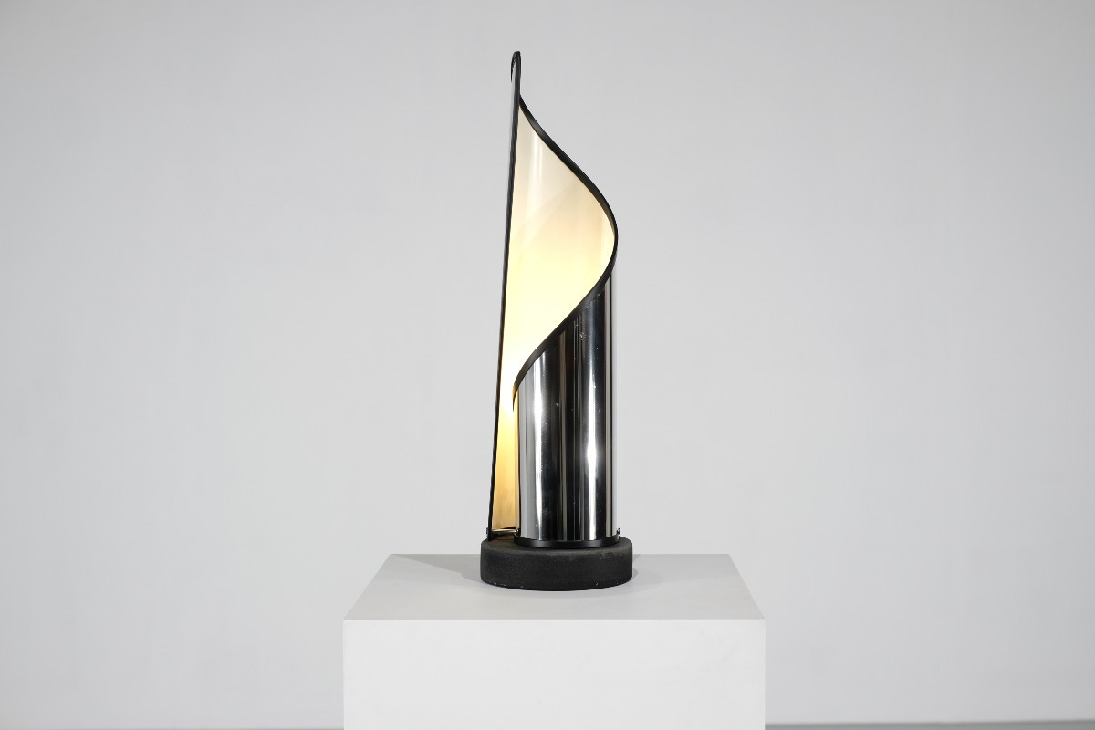 Steel Table Lamp By Stilnovo, Italy, 1970s.