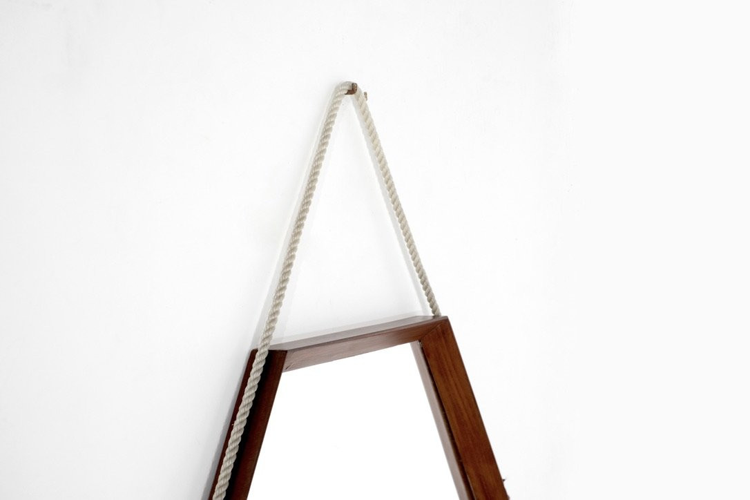 Vintage Wooden Mirror, Italy, 1960s.-photo-3