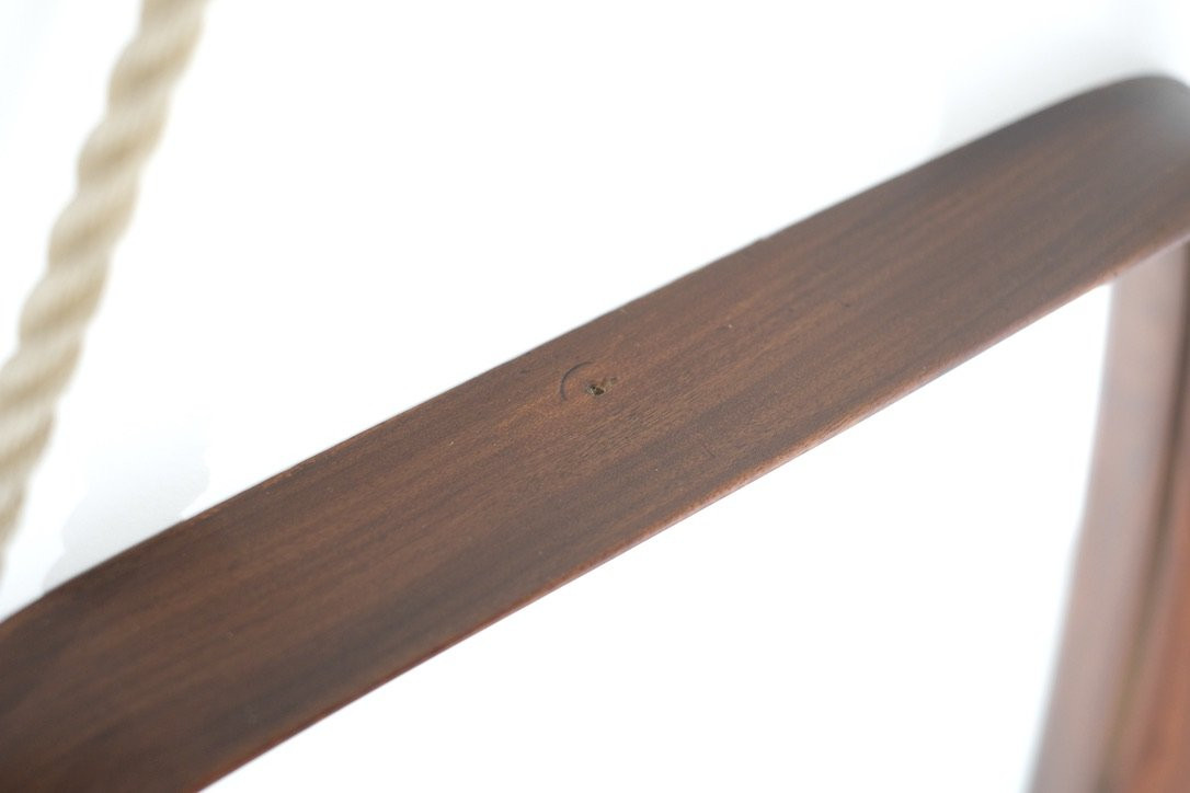 Vintage Rectangular Wooden Mirror, Italy, 1960s.-photo-2