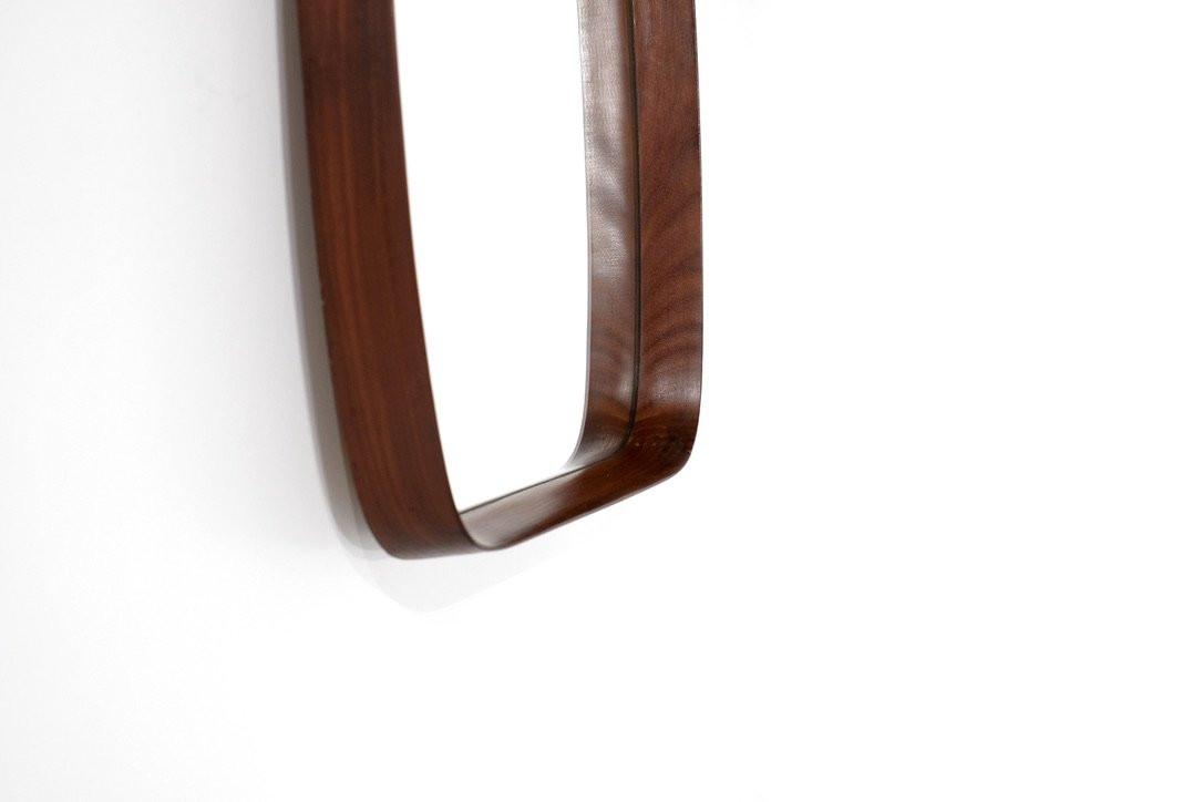 Vintage Rectangular Wooden Mirror, Italy, 1960s.-photo-5