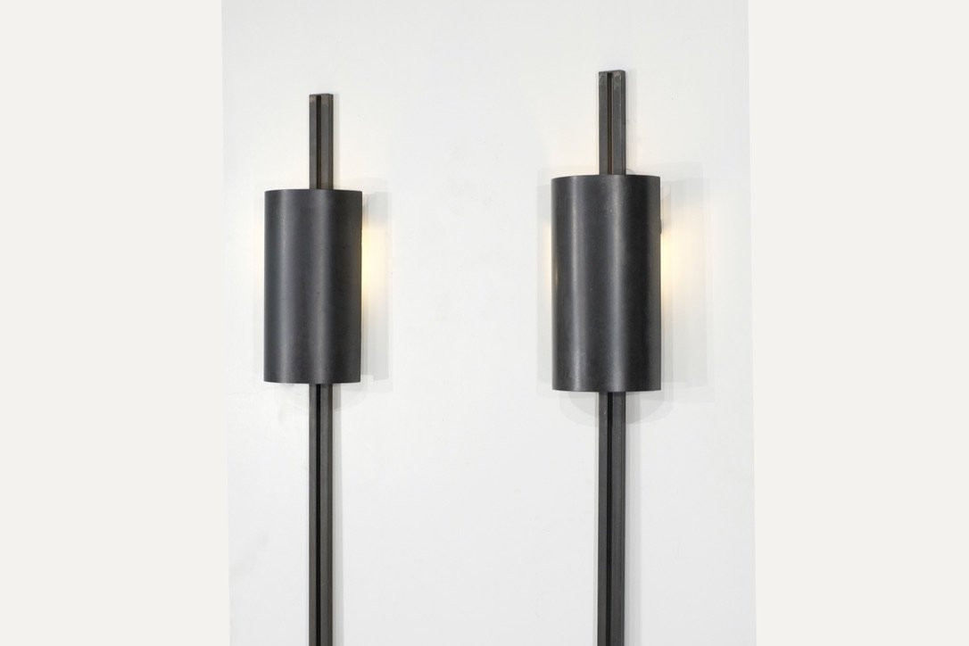 Pair Of "monza" Wall Lights By Franck Robichez For Dritsh, Paris, 1990s.-photo-3