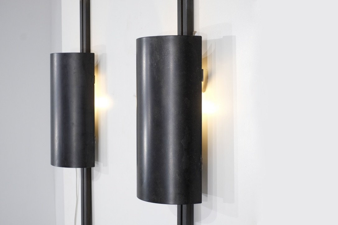 Pair Of "monza" Wall Lights By Franck Robichez For Dritsh, Paris, 1990s.-photo-2