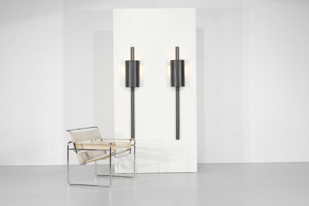 Pair Of "monza" Wall Lights By Franck Robichez For Dritsh, Paris, 1990s.-photo-7