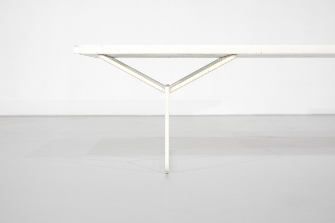 Banc " 400  " en bois blanc par Harry Bertoia pour Knoll International.-photo-3