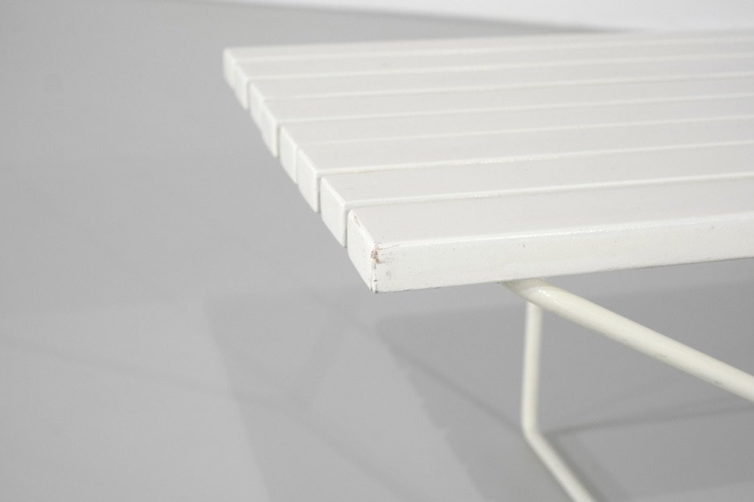 Banc " 400  " en bois blanc par Harry Bertoia pour Knoll International.-photo-1