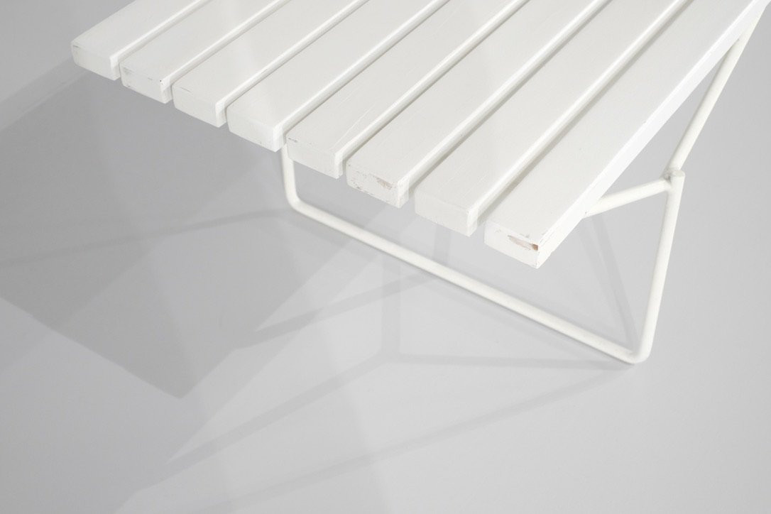 Banc " 400  " en bois blanc par Harry Bertoia pour Knoll International.-photo-2