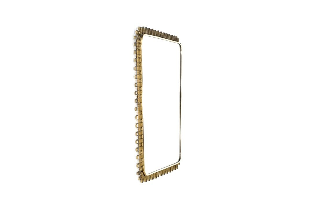Brass Wall Mirror, Italy, 1950s.-photo-3