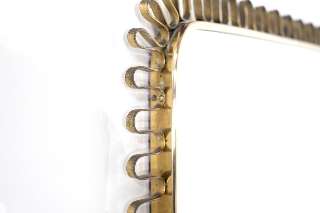 Brass Wall Mirror, Italy, 1950s.-photo-4