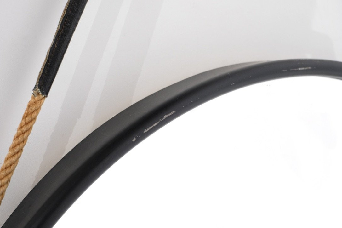 Vintage Round Steel Mirror, Italy, 1970s.-photo-3