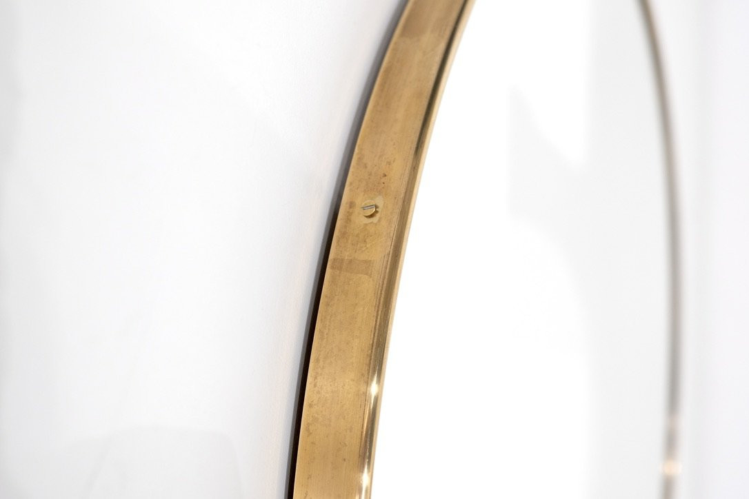 Vintage Brass Mirror, Italy, 1960s.-photo-1