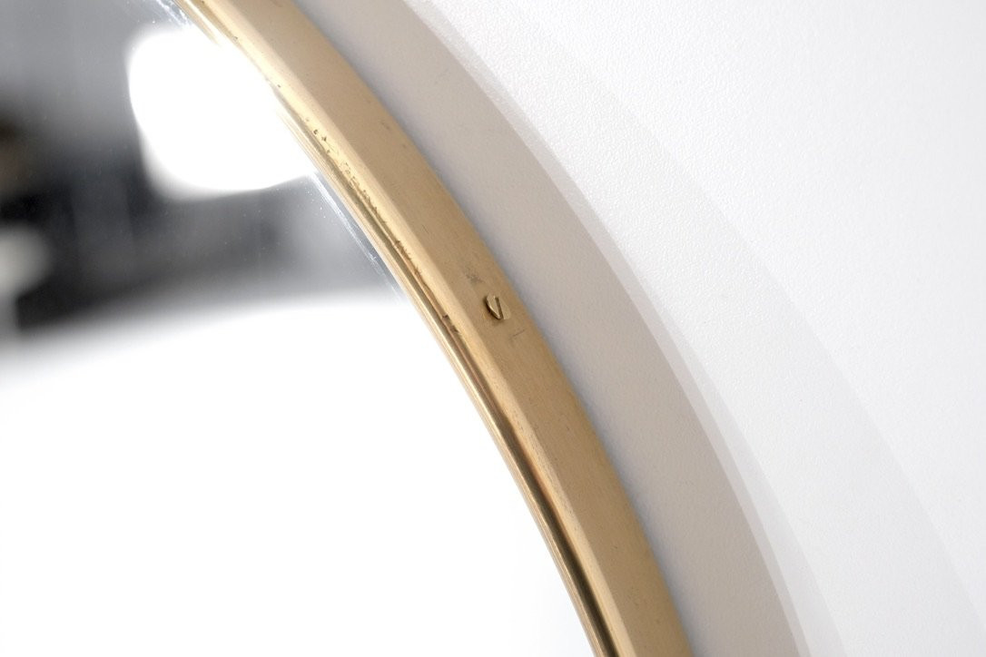 Vintage Brass Mirror, Italy, 1960s.-photo-4