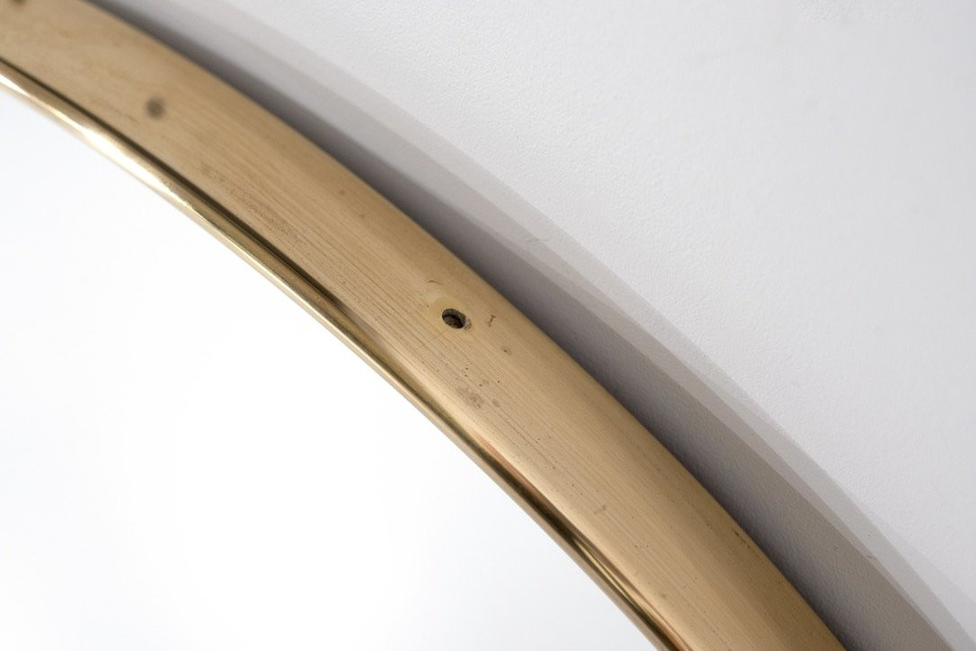 Vintage Brass Mirror, Italy, 1960s.-photo-6