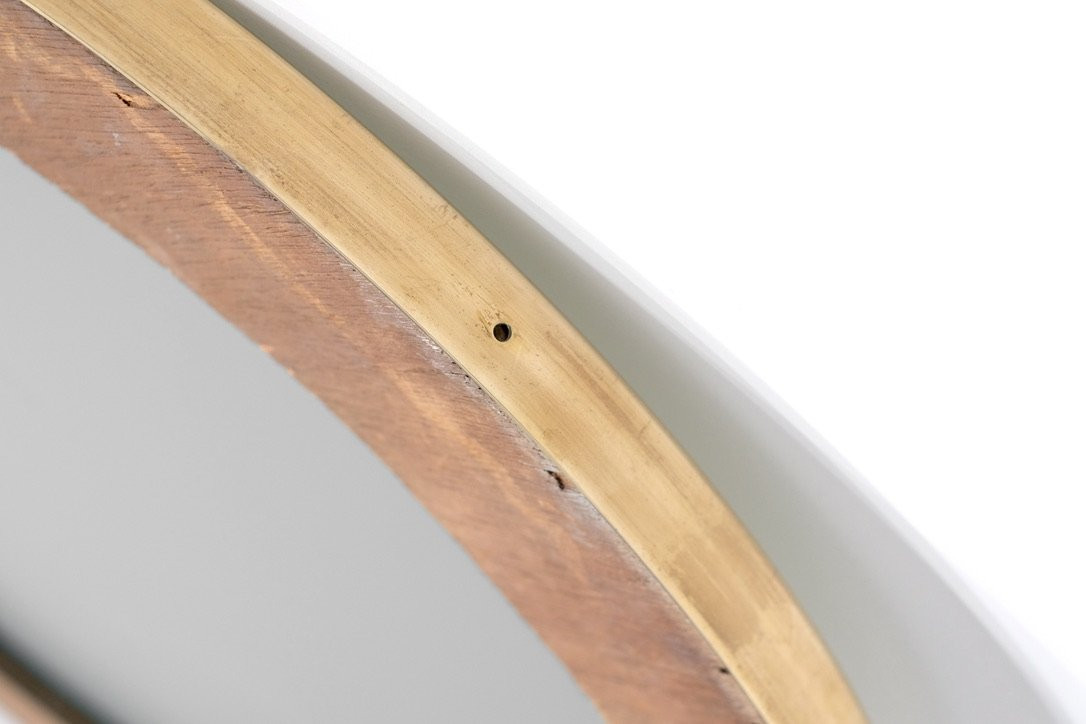 Vintage Brass Mirror, Italy, 1960s.-photo-7