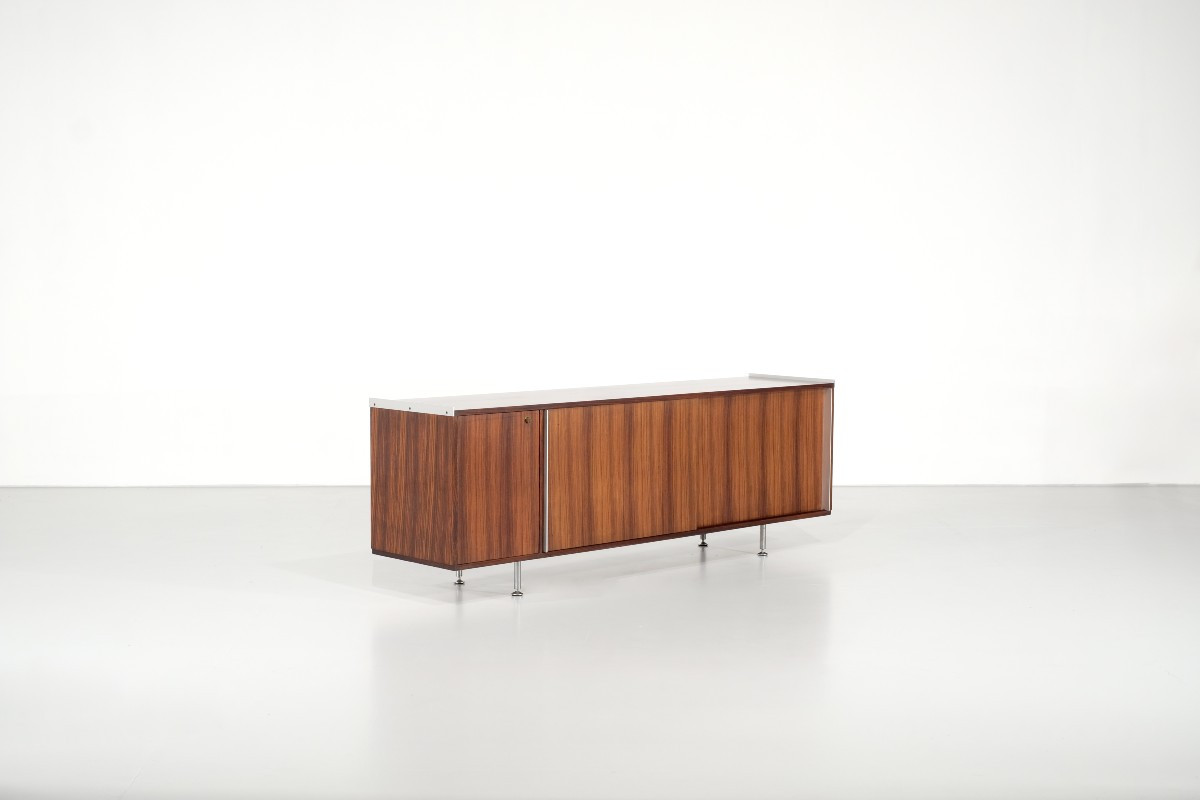 Wooden Sideboard By Alberto Rosselli For Artflex, Italy, 1960s.