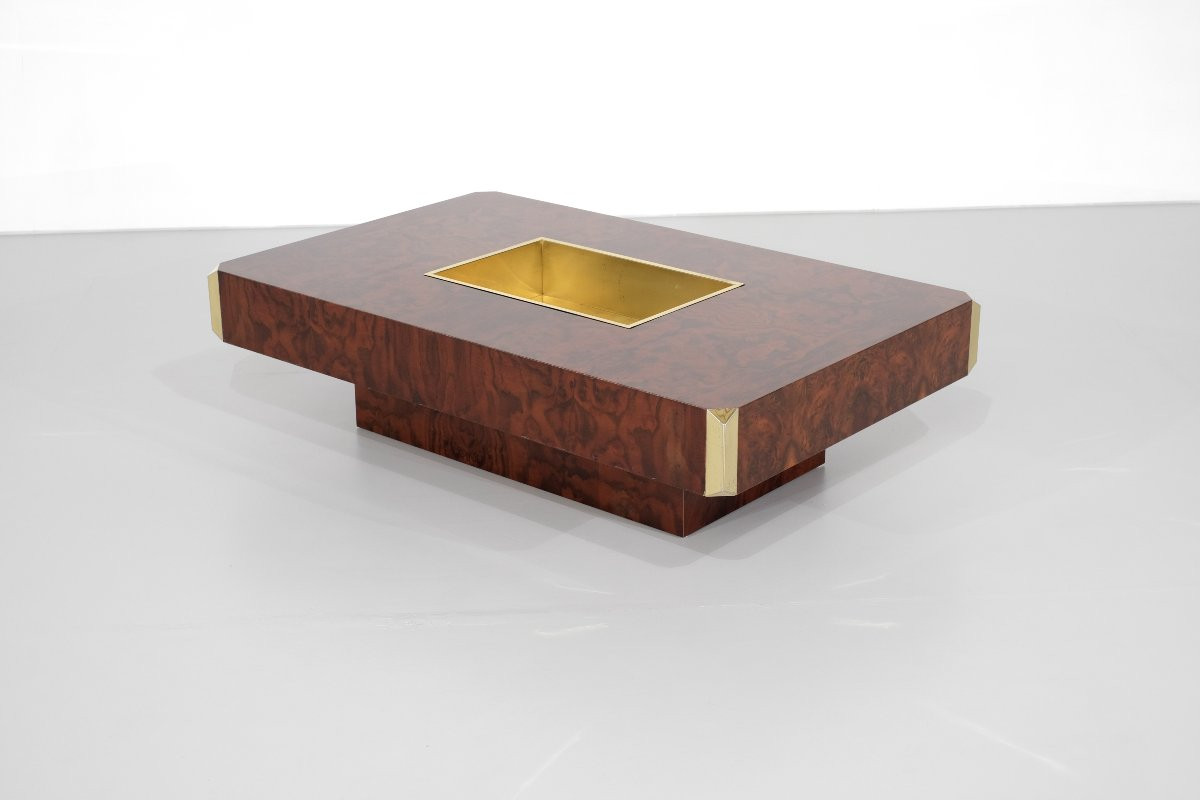 Coffee Table Alveo Attributed To Willy Rizzo For Mario Sabot, Italy 1970s-photo-2