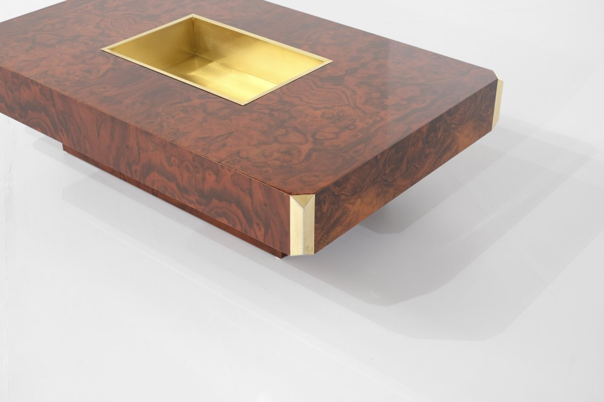 Coffee Table Alveo Attributed To Willy Rizzo For Mario Sabot, Italy 1970s-photo-4