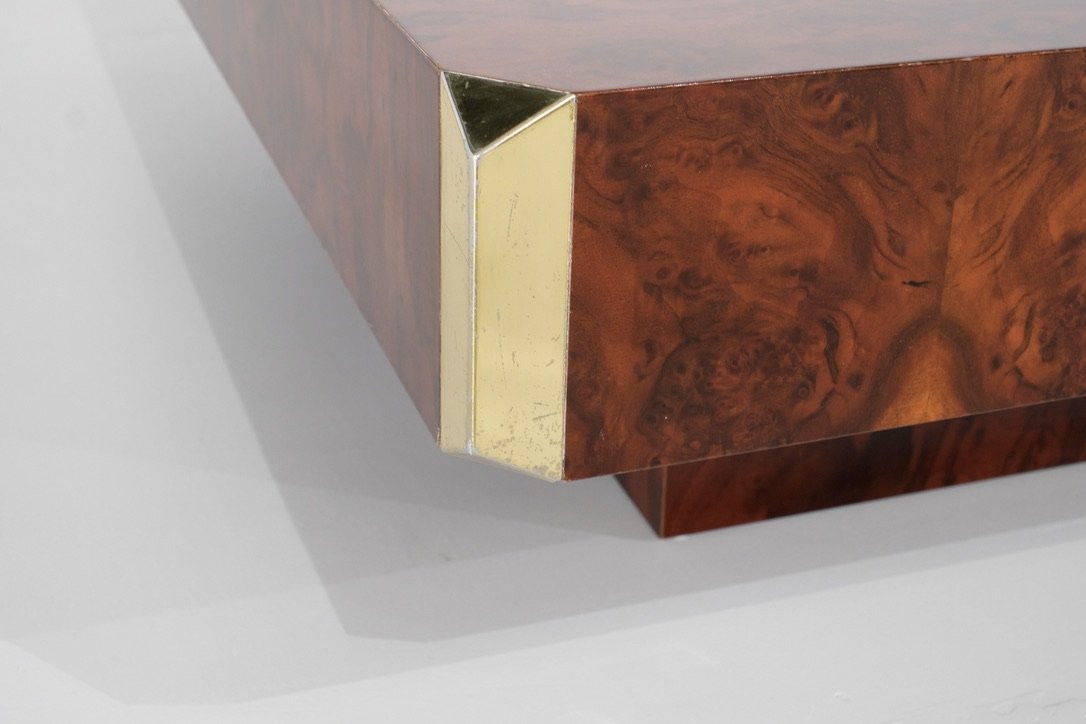 Coffee Table Alveo Attributed To Willy Rizzo For Mario Sabot, Italy 1970s-photo-3