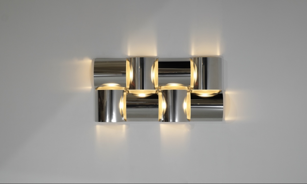 Contemporary-style Wall Light In Stainless Steel And Metal.-photo-4