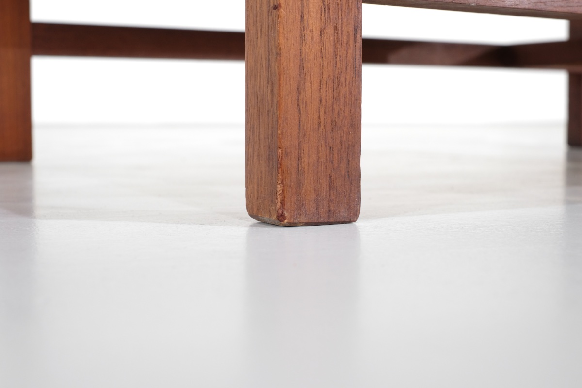 Fauteuil en bois recouvert de tissu, Italie, années 1960s.-photo-7