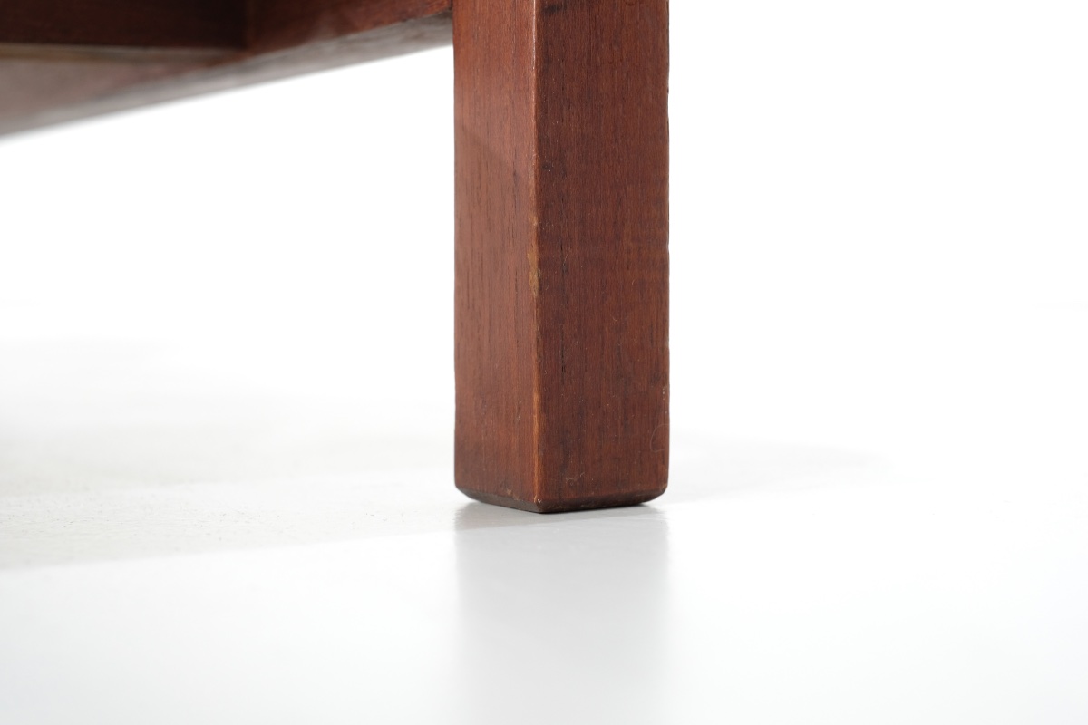 Fauteuil en bois recouvert de tissu, Italie, années 1960s.-photo-8