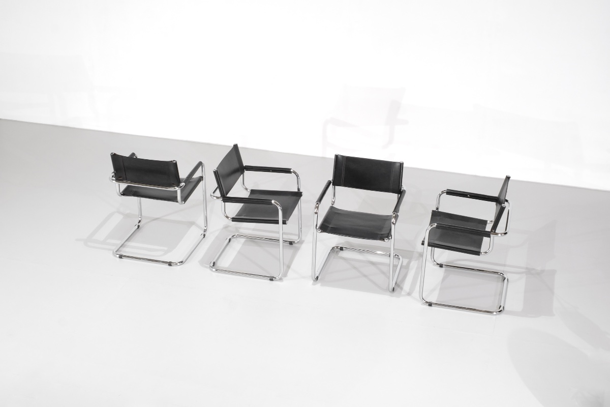 "s34" Chairs By Mart Stam And Marcel Breuer For Fasem, Italy, 1980s.-photo-3