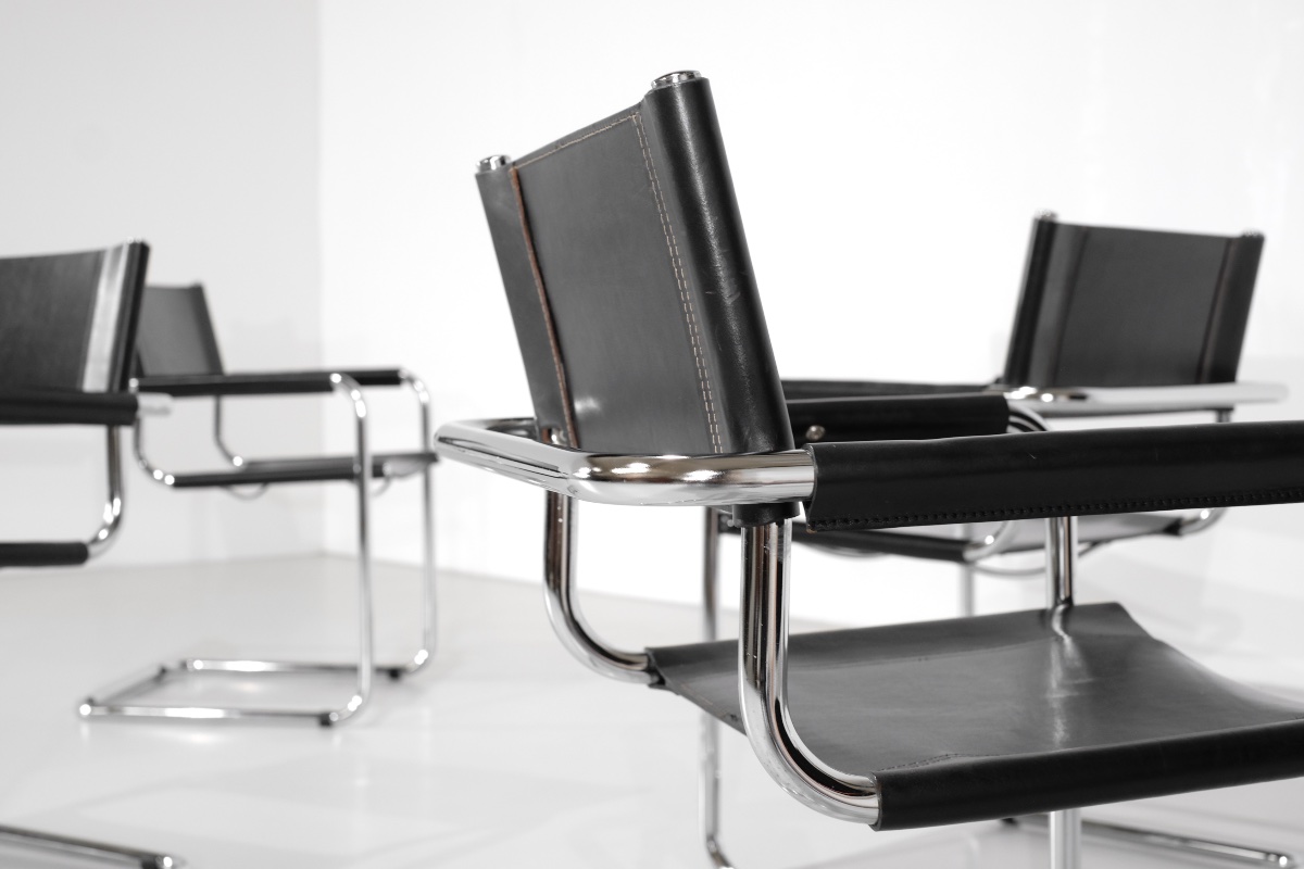 "s34" Chairs By Mart Stam And Marcel Breuer For Fasem, Italy, 1980s.-photo-1