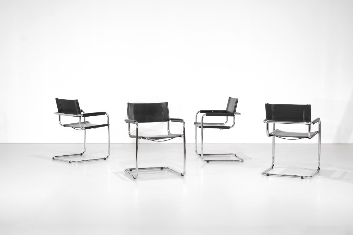 "s34" Chairs By Mart Stam And Marcel Breuer For Fasem, Italy, 1980s.