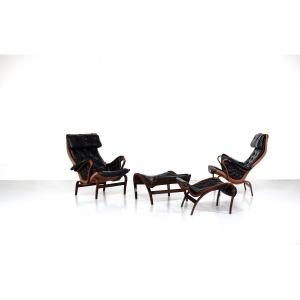 Pair Of Armchairs "pernilla 69" By Bruno Mathsson For Dux, Sweden 1969.