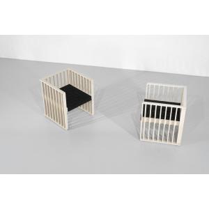 "purkersdorf" Model Armchairs By Josef Hoffmann For Wittmann, 1905.