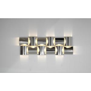 Applique murale en acier inoxydable et métal, de style contemporain.