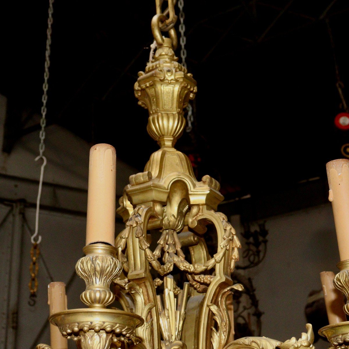 Lustre dit "Mazarin" en bronze doré d'après André-Charles Boulle, Fin du XIXème Siècle -photo-1