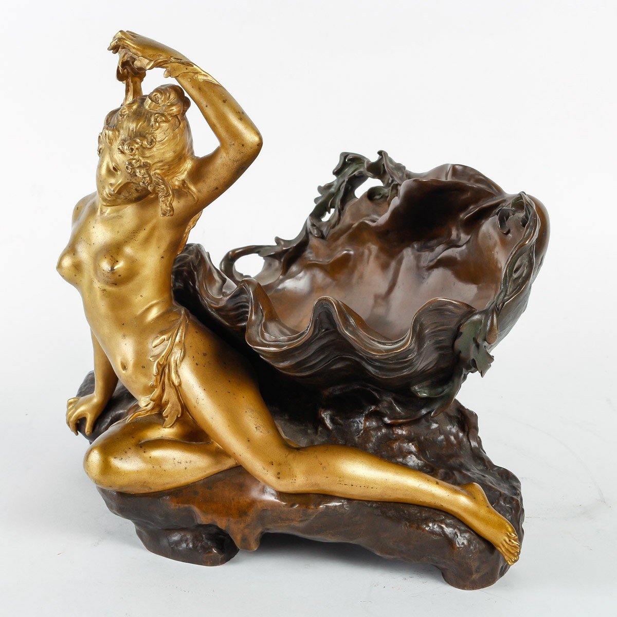  A French Art Nouveau  Vide Poche Centerpiece By Auguste Moreau (1831-1917)-photo-3