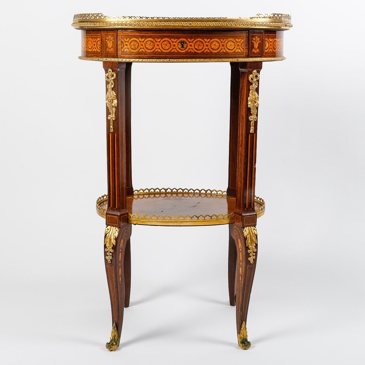 A French 19th Century Louis XVI Style Parquetery Side Table -photo-3