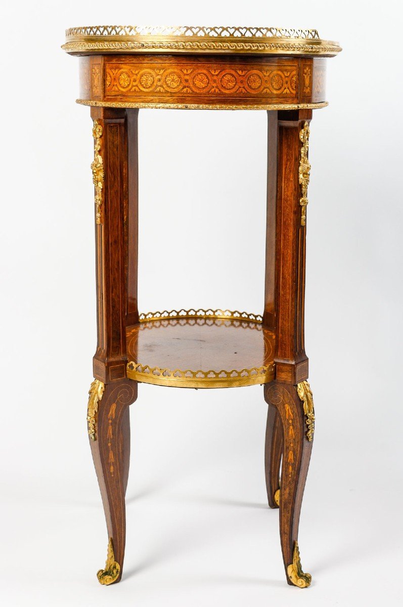 A French 19th Century Louis XVI Style Parquetery Side Table -photo-4