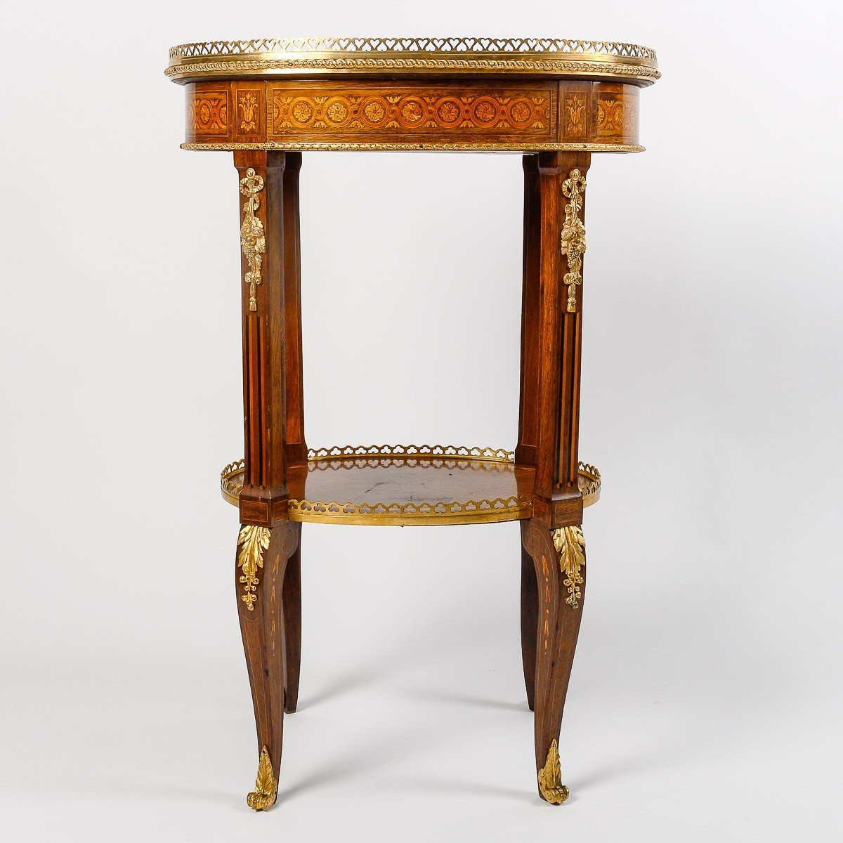 A French 19th Century Louis XVI Style Parquetery Side Table -photo-1
