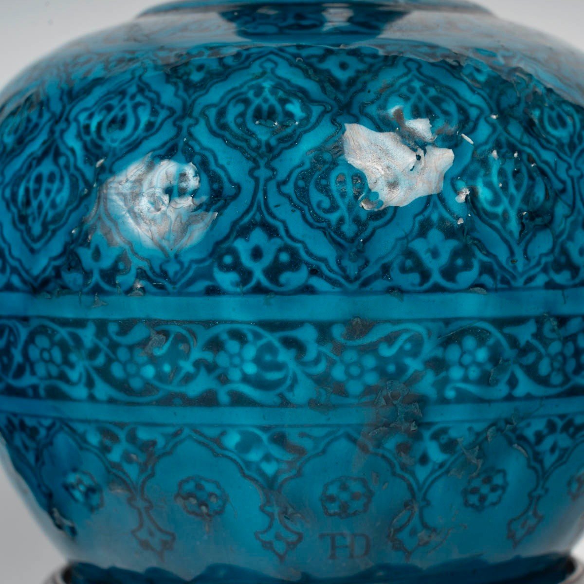 Théodore Deck (1823-1891) Paire de Lampes « Bleu Deck » circa 1870-photo-4