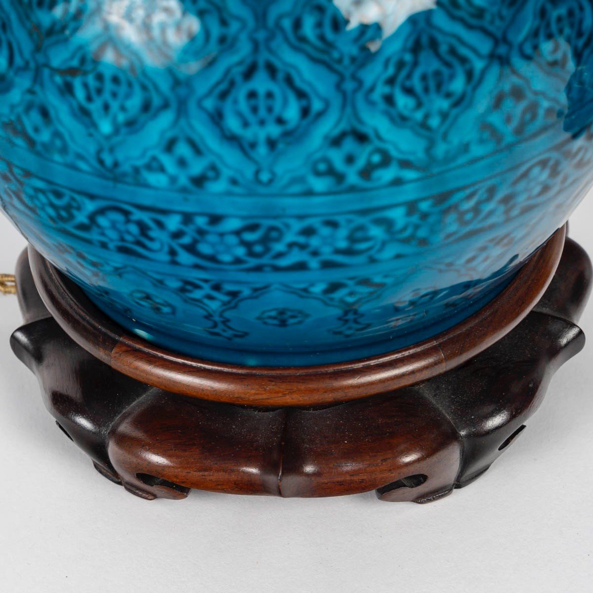 Théodore Deck (1823-1891) Paire de Lampes « Bleu Deck » circa 1870-photo-1