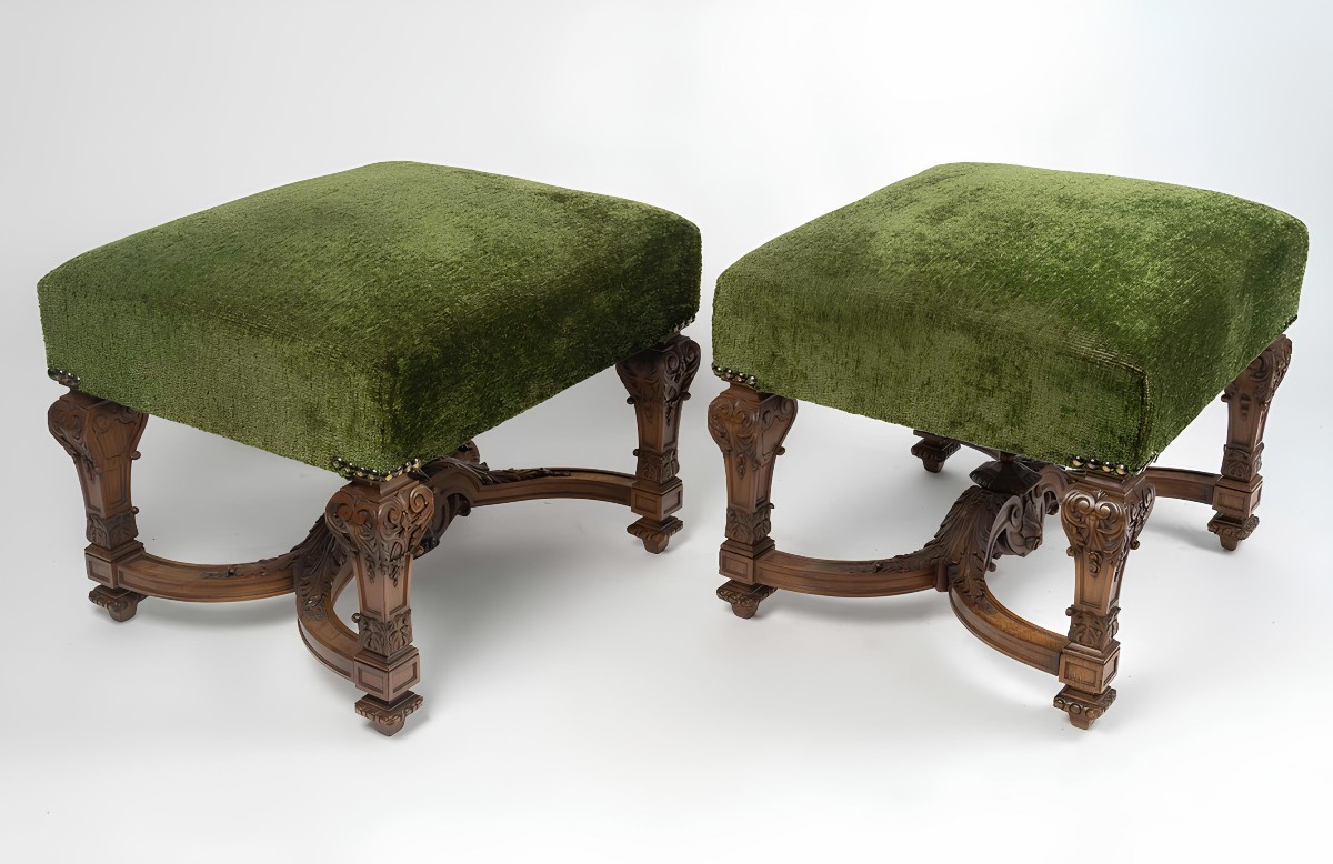 Paire de Tabourets de Style Louis XIV, Circa 1880-photo-2