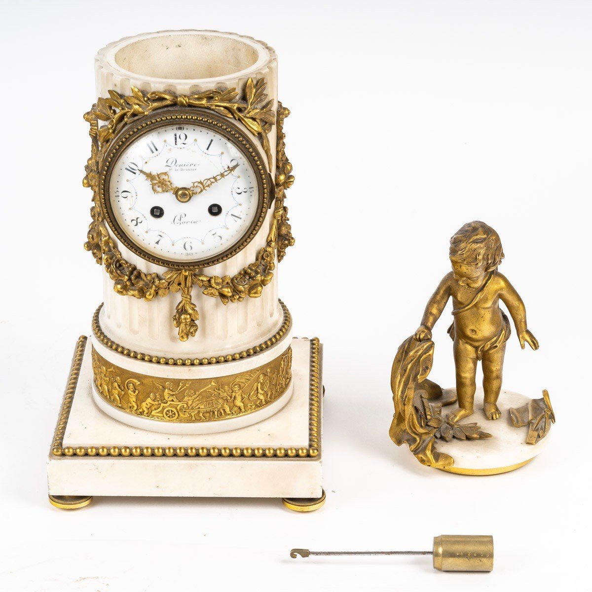 Louis XVI Style Clock "denière Fct De Bronzes, Paris", Circa 1860-photo-2