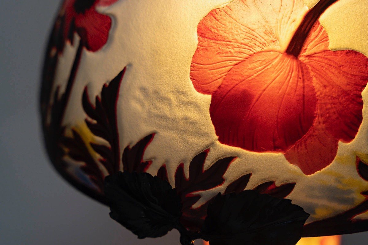 Muller Frères, Lunéville, Lampe « Anémones » Circa 1920-photo-4