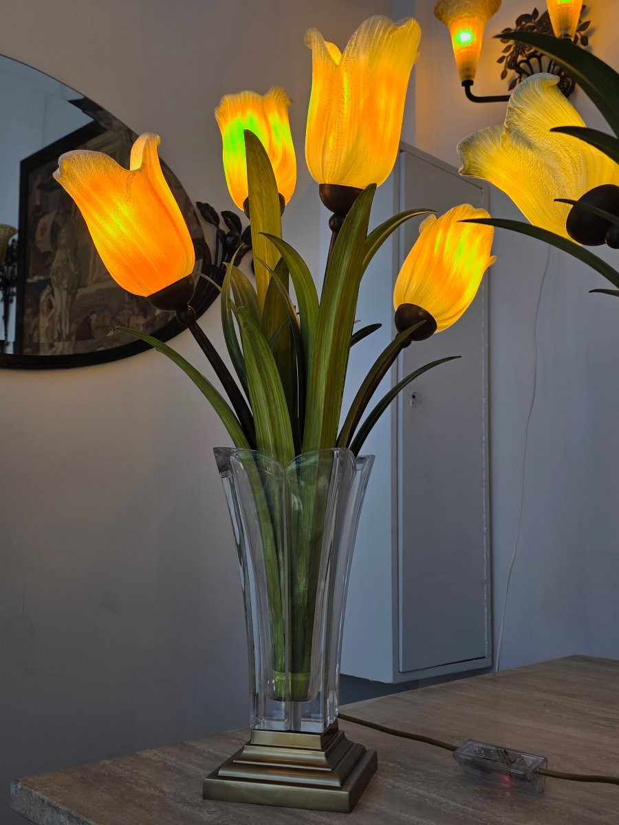 Paire de Lampes Vintage en Verre de Murano, circa 1980-photo-5