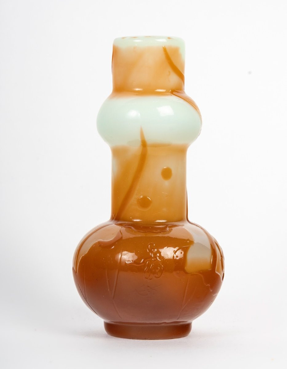 émile Gallé (1846-1904) , A. Glass Vase In The 'peking' Style , Circa 1900-photo-2