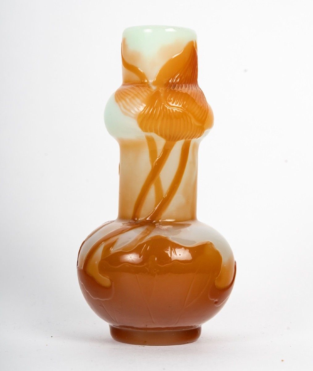 émile Gallé (1846-1904) , A. Glass Vase In The 'peking' Style , Circa 1900
