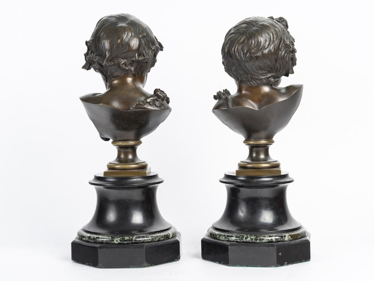 "les Enfants De Bacchus" A French 19th Century Pair Of Bronze Putti-photo-2