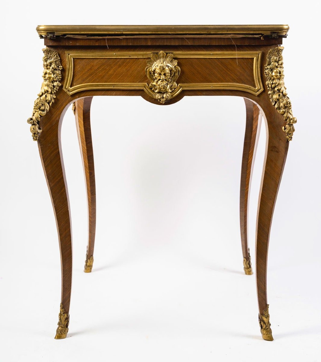  Table à jeux "Mouchoir" de Style Louis XV par Sormani Paris, circa 1880-photo-1